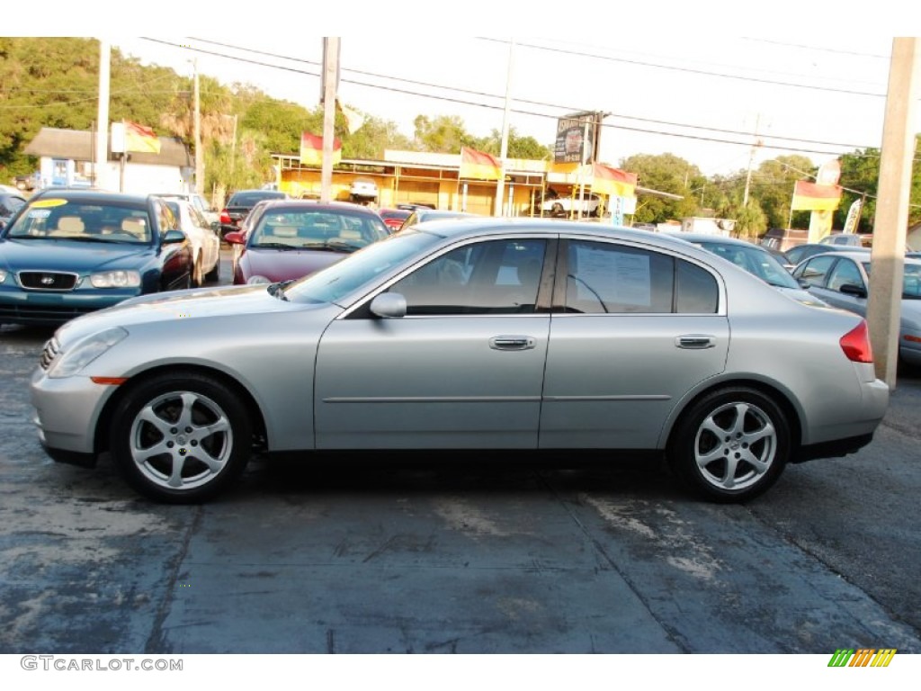 2003 G 35 Sedan - Brilliant Silver Metallic / Willow photo #30