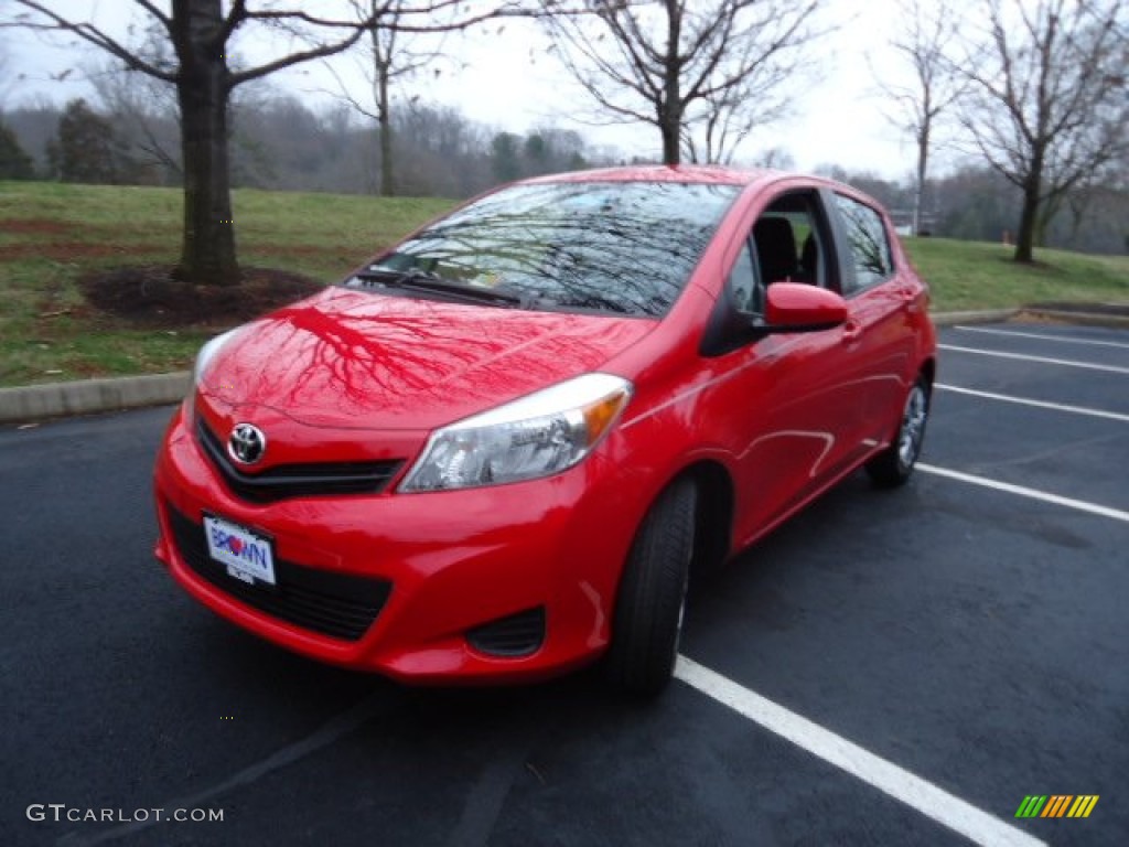 2012 Yaris LE 5 Door - Absolutely Red / Ash Gray photo #3