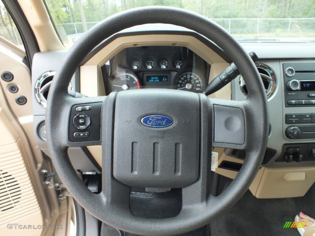 2012 Ford F250 Super Duty XLT Crew Cab Adobe Steering Wheel Photo #62198254