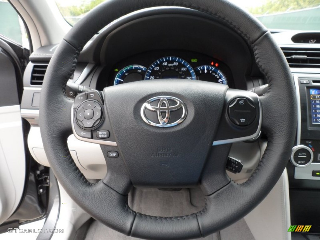 2012 Toyota Camry Hybrid XLE Ash Steering Wheel Photo #62198394
