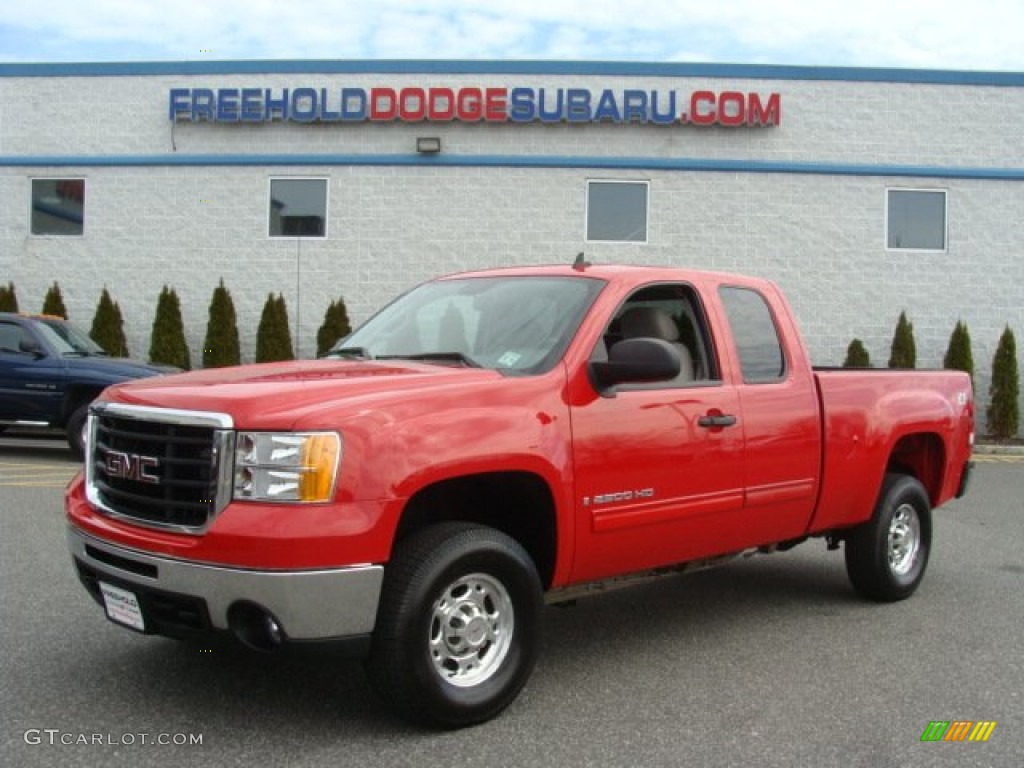 2007 Sierra 2500HD SLE Extended Cab 4x4 - Fire Red / Dark Titanium photo #1