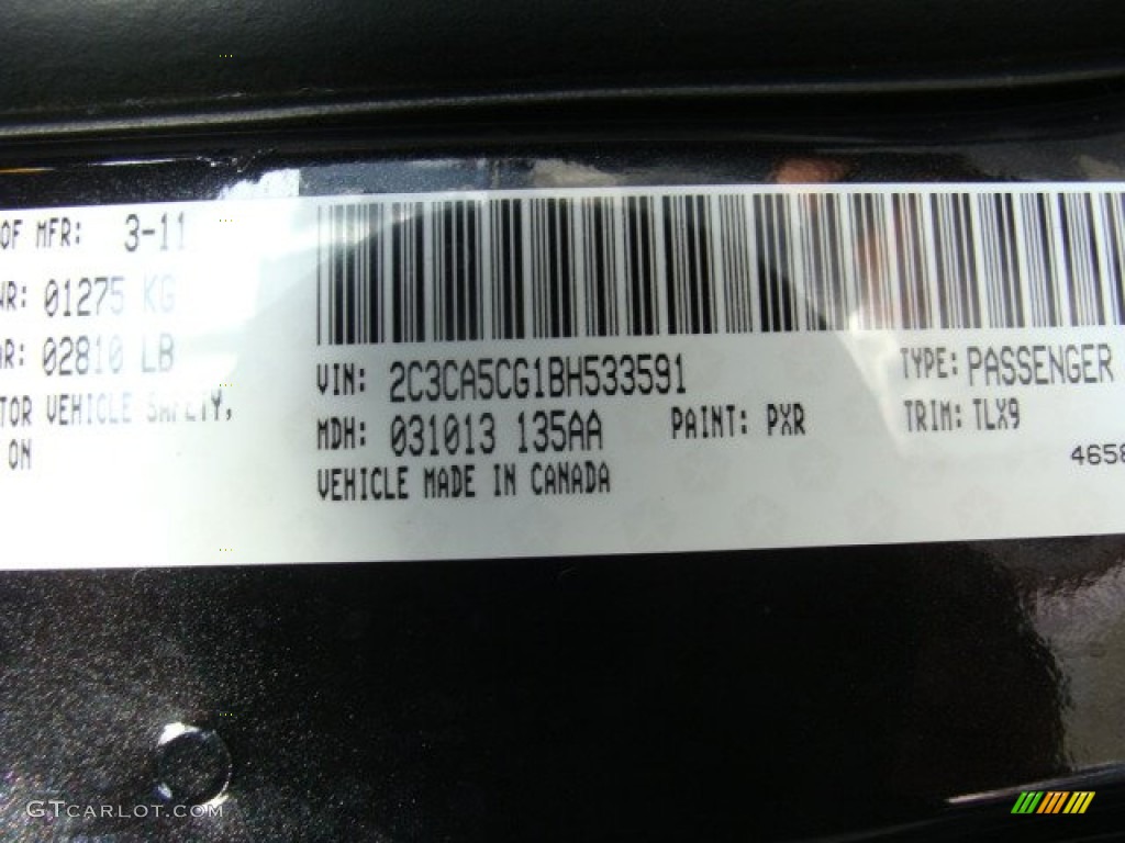 2011 300 Color Code PXR for Brilliant Black Crystal Pearl Photo #62200247