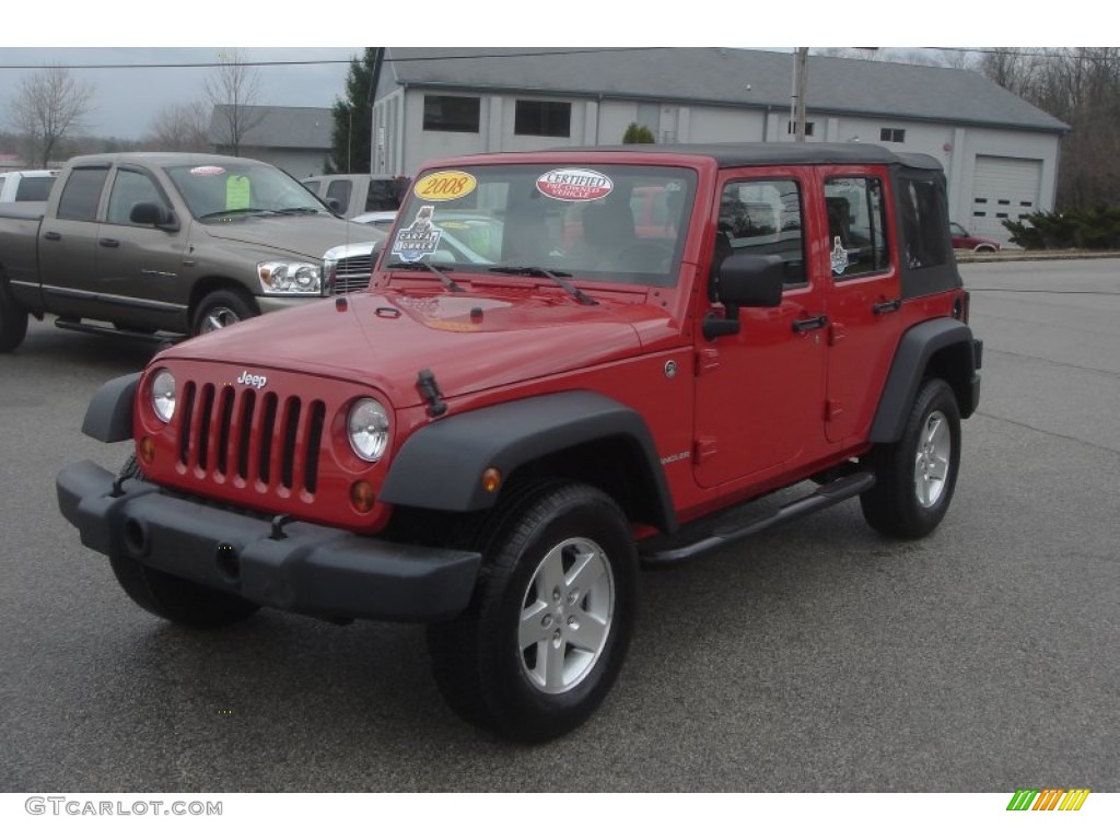 2008 Wrangler Unlimited X 4x4 - Flame Red / Dark Slate Gray/Med Slate Gray photo #1