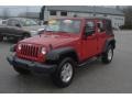 2008 Flame Red Jeep Wrangler Unlimited X 4x4  photo #1