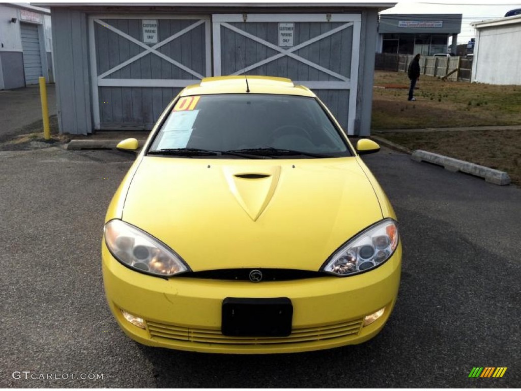 2001 Cougar V6 - Zinc Yellow / Midnight Black photo #2