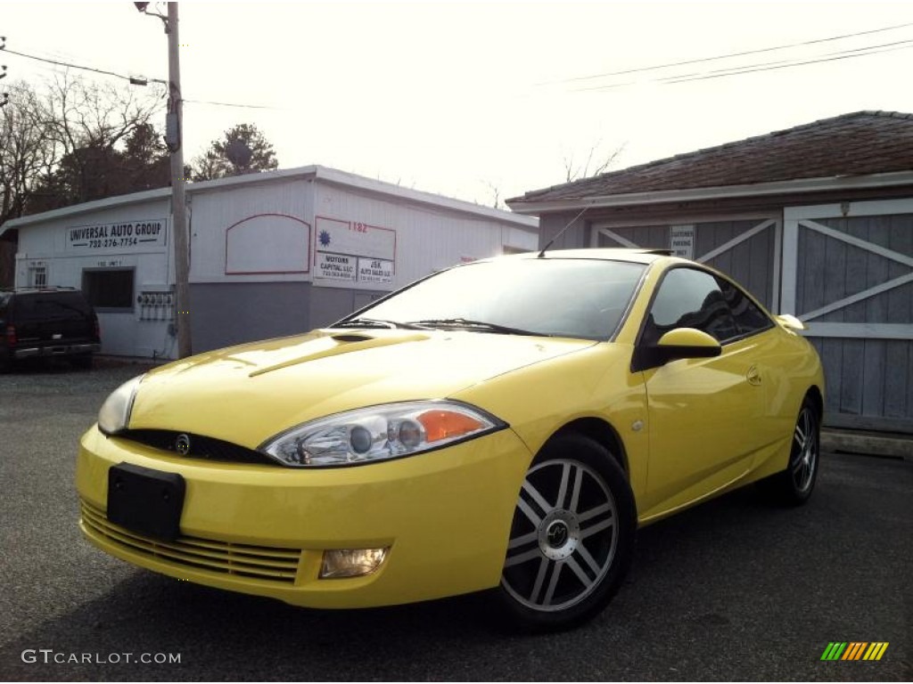 2001 Cougar V6 - Zinc Yellow / Midnight Black photo #3