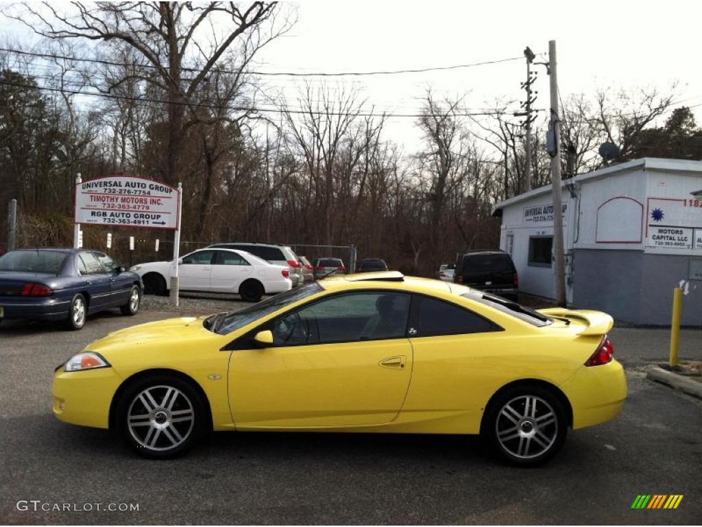 2001 Cougar V6 - Zinc Yellow / Midnight Black photo #4