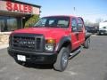 Red 2008 Ford F250 Super Duty XL Crew Cab 4x4 Chassis