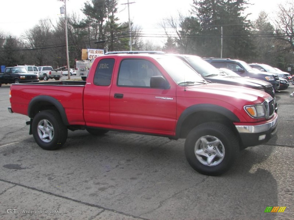 2002 Tacoma Xtracab 4x4 - Impulse Red Pearl / Charcoal photo #1