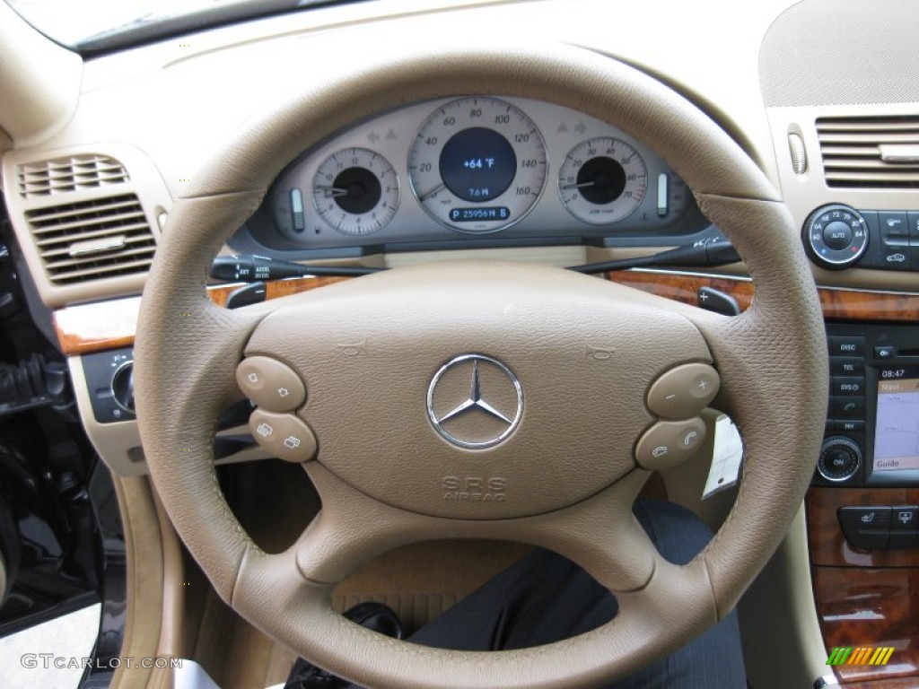 2009 Mercedes-Benz E 350 Sedan Cashmere Steering Wheel Photo #62210577