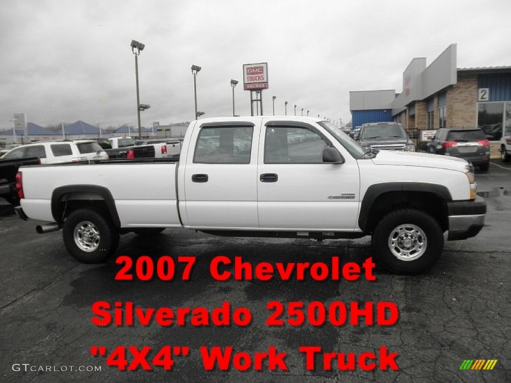 2007 Silverado 2500HD Classic LT Crew Cab 4x4 - Summit White / Dark Charcoal photo #1