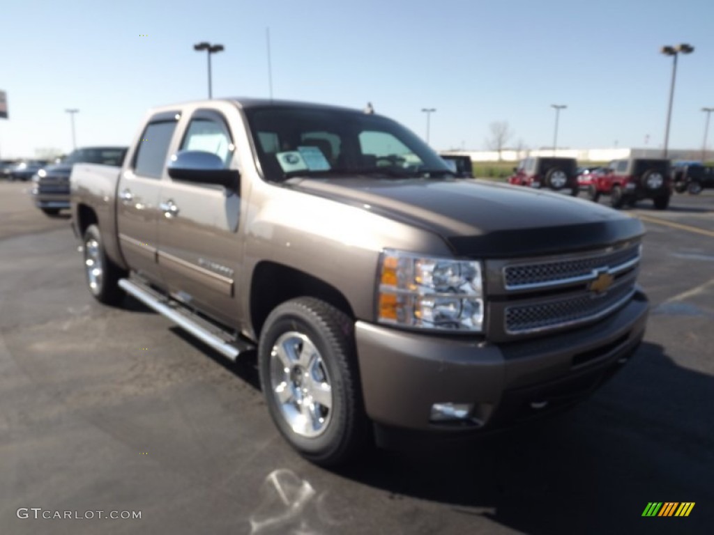 2012 Silverado 1500 LTZ Crew Cab 4x4 - Mocha Steel Metallic / Light Cashmere/Dark Cashmere photo #3