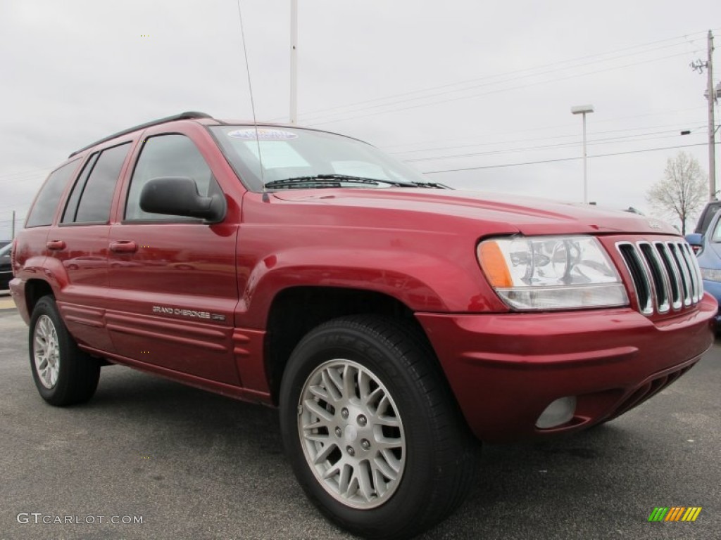 2003 Grand Cherokee Limited - Inferno Red Tinted Pearlcoat / Taupe photo #4