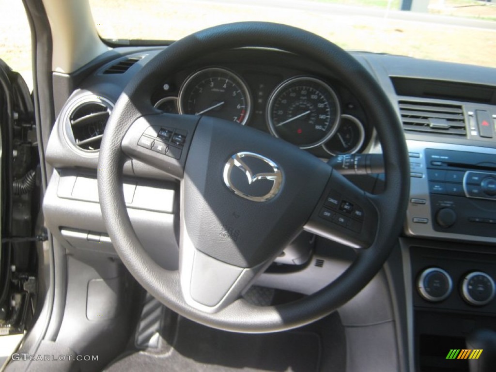 2012 Mazda MAZDA6 i Sport Sedan Beige Steering Wheel Photo #62217089