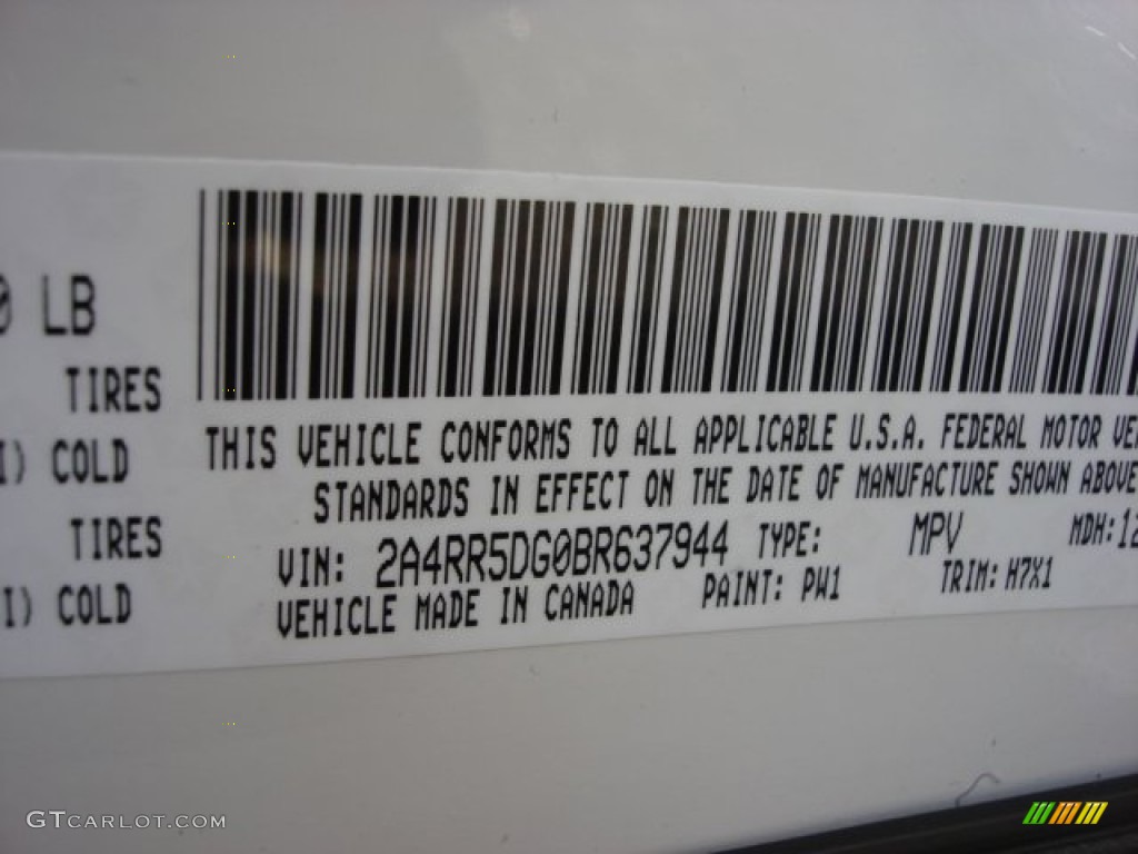 2011 Chrysler Town & Country Touring Color Code Photos