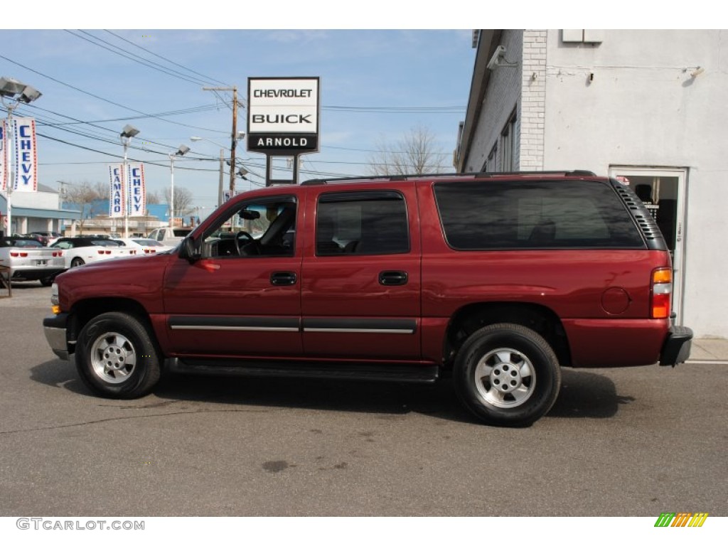2003 Suburban 1500 LS 4x4 - Redfire Metallic / Gray/Dark Charcoal photo #3