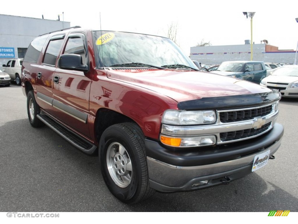 2003 Suburban 1500 LS 4x4 - Redfire Metallic / Gray/Dark Charcoal photo #7