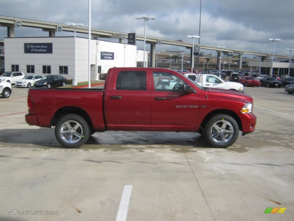 2012 Ram 1500 Express Crew Cab 4x4 - Deep Cherry Red Crystal Pearl / Dark Slate Gray/Medium Graystone photo #6