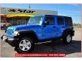 2010 Surf Blue Pearl Jeep Wrangler Unlimited Sport 4x4  photo #1