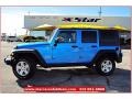 2010 Surf Blue Pearl Jeep Wrangler Unlimited Sport 4x4  photo #2