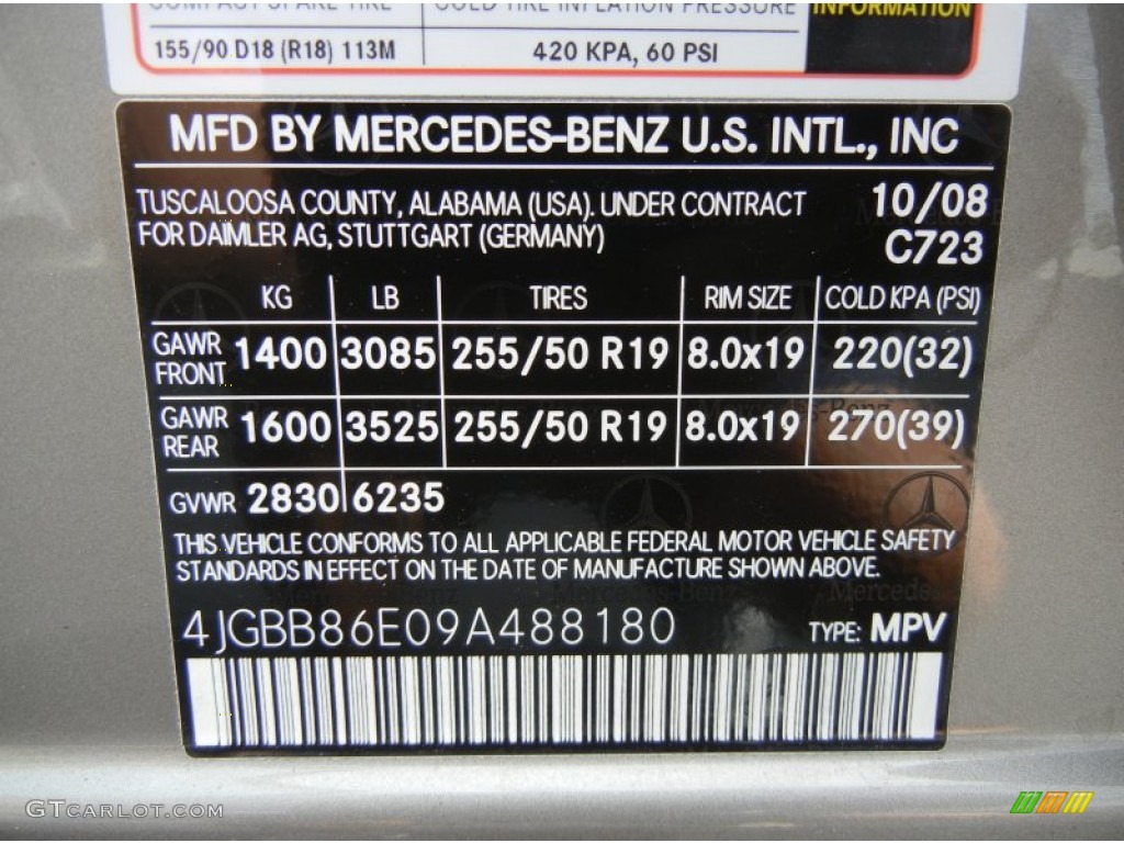 2009 ML Color Code 723 for Pewter Metallic Photo #62224337