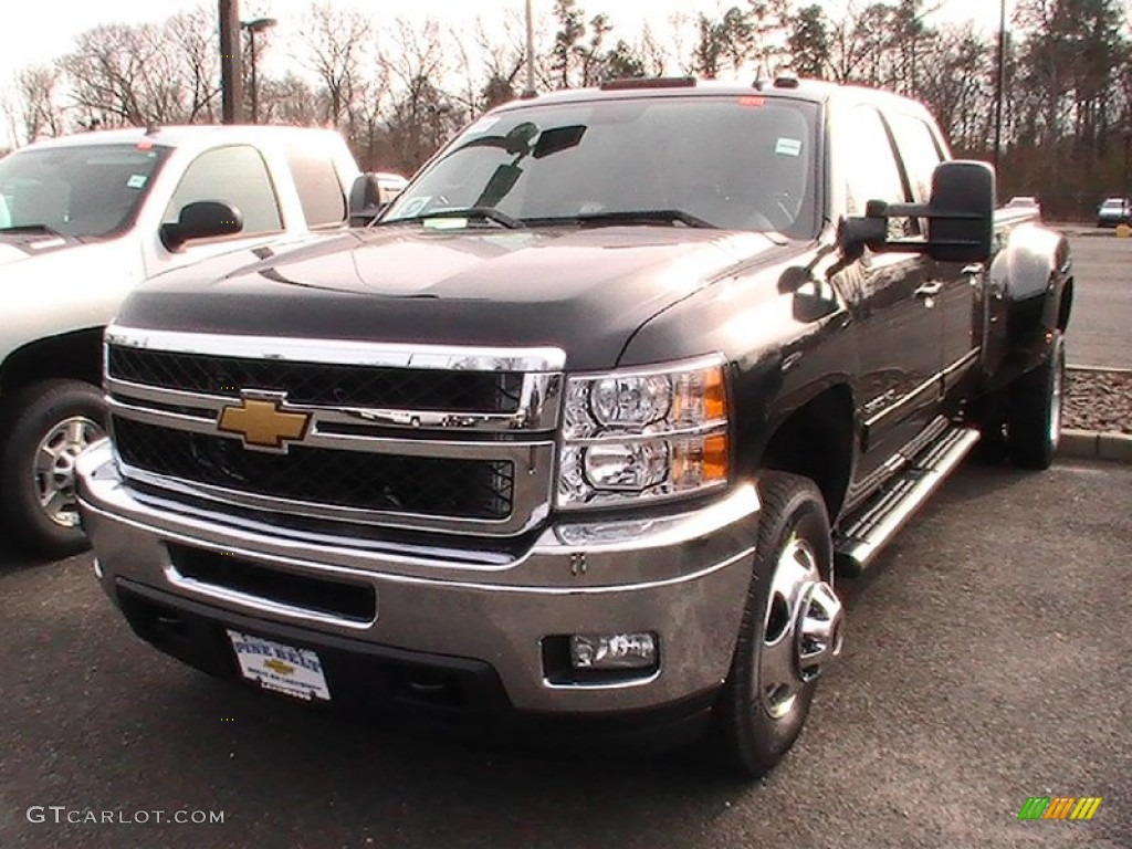 2012 Silverado 3500HD LTZ Crew Cab Dually - Black / Ebony photo #1