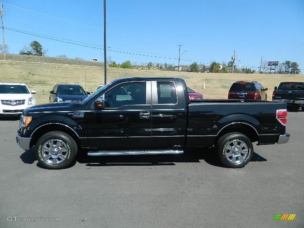 2010 F150 XLT SuperCab - Tuxedo Black / Medium Stone photo #6