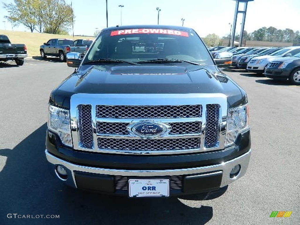 2010 F150 XLT SuperCab - Tuxedo Black / Medium Stone photo #8