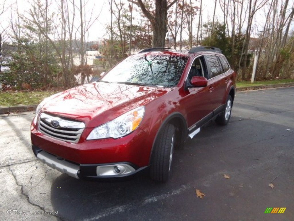 2012 Outback 2.5i Limited - Ruby Red Pearl / Off Black photo #3