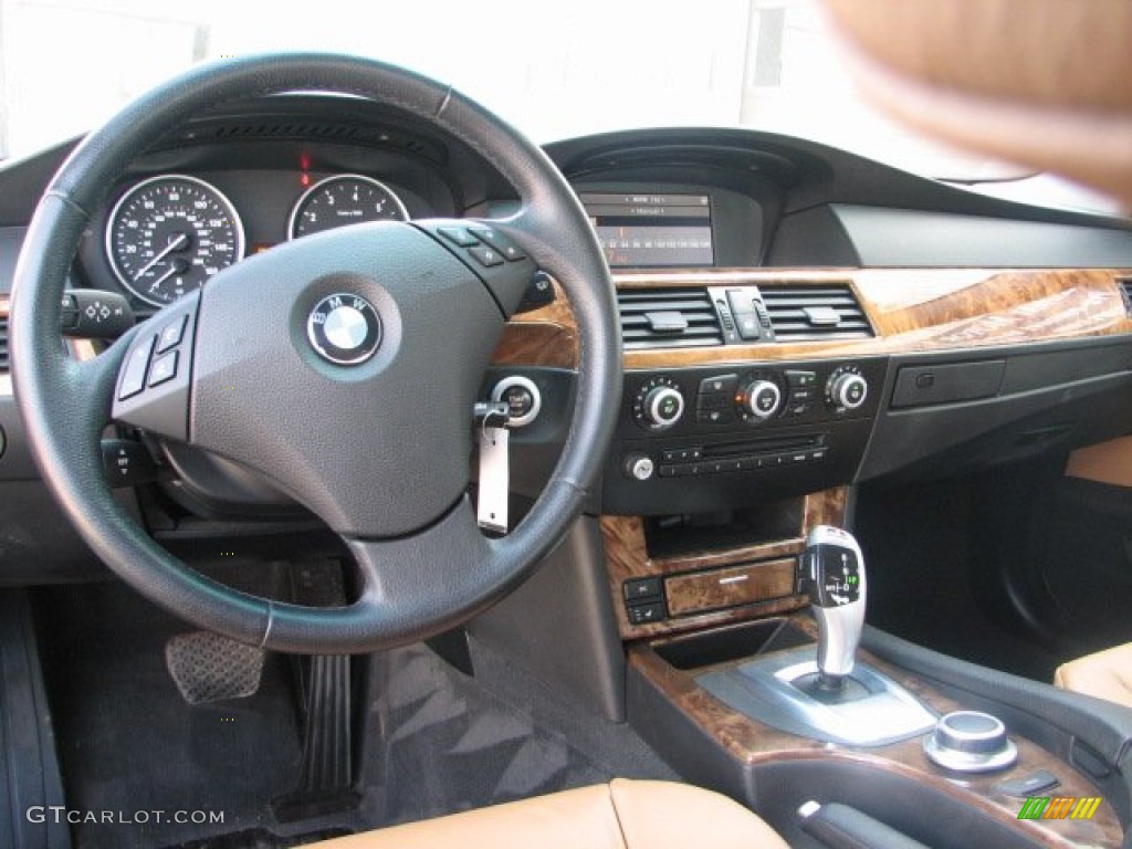 2008 BMW 5 Series 535xi Sedan Natural Brown Dashboard Photo #62232032