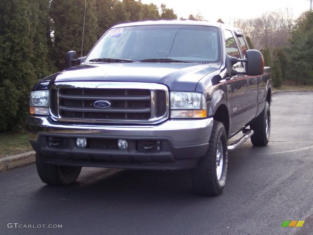 2004 F250 Super Duty Lariat Crew Cab 4x4 - True Blue Metallic / Medium Flint photo #3