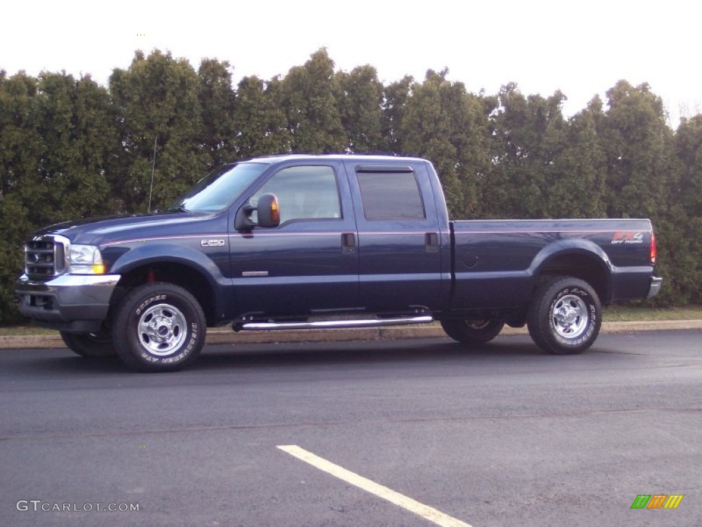 2004 F250 Super Duty Lariat Crew Cab 4x4 - True Blue Metallic / Medium Flint photo #4