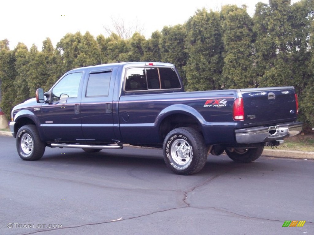 2004 F250 Super Duty Lariat Crew Cab 4x4 - True Blue Metallic / Medium Flint photo #7