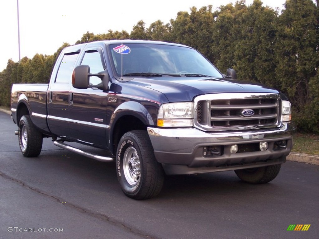 2004 F250 Super Duty Lariat Crew Cab 4x4 - True Blue Metallic / Medium Flint photo #14