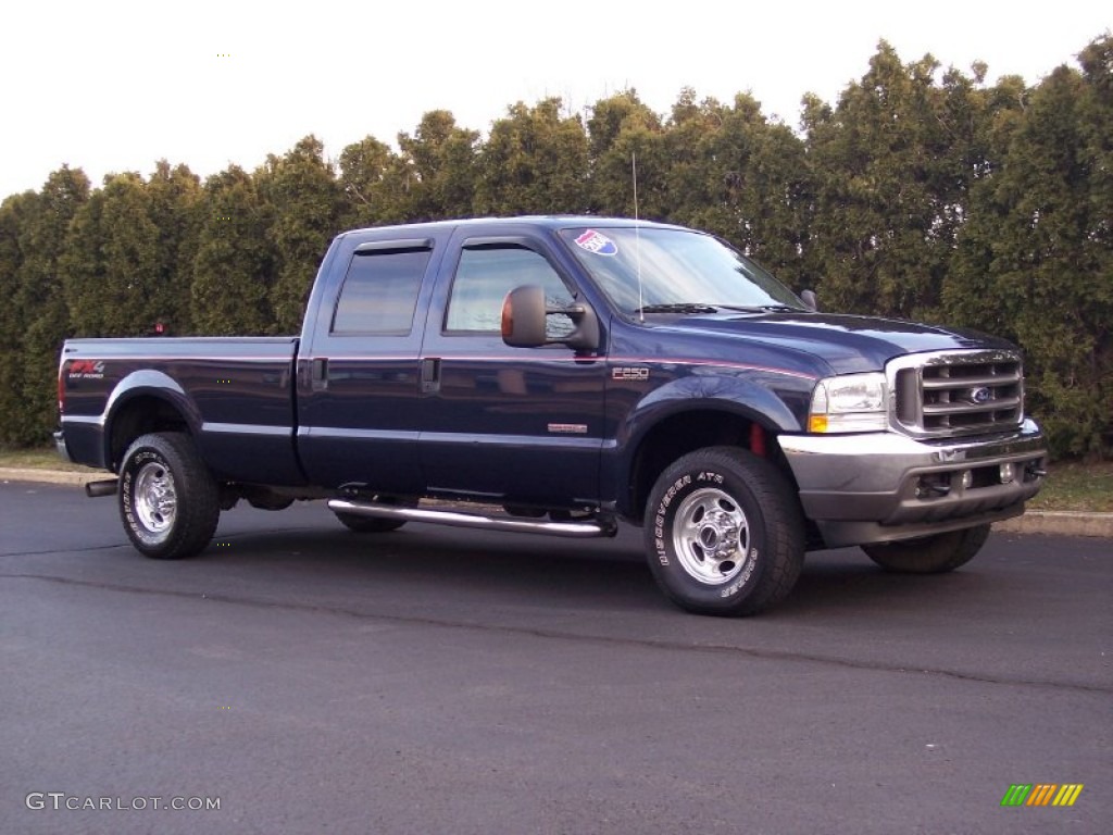 2004 F250 Super Duty Lariat Crew Cab 4x4 - True Blue Metallic / Medium Flint photo #16