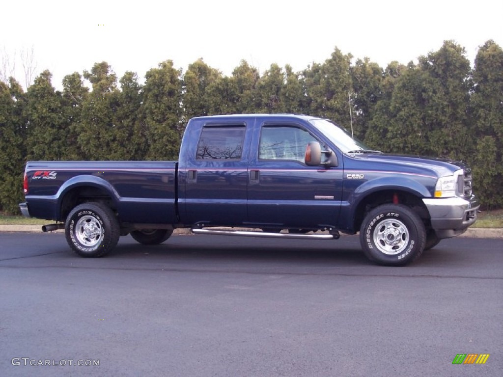 2004 F250 Super Duty Lariat Crew Cab 4x4 - True Blue Metallic / Medium Flint photo #17