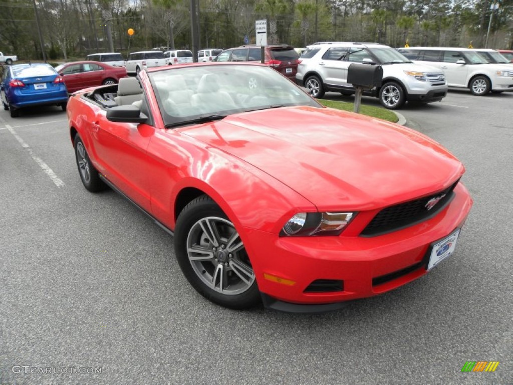 2012 Mustang V6 Premium Convertible - Race Red / Stone photo #1