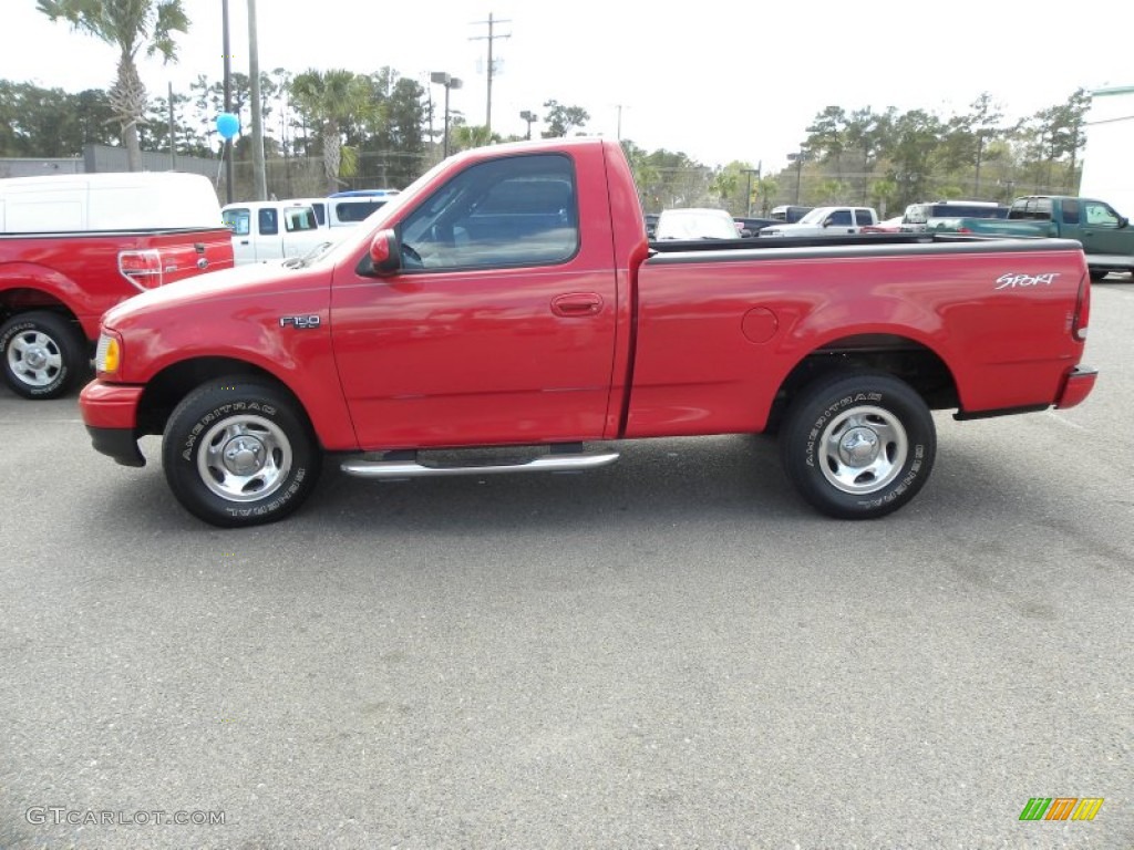 2002 F150 XL Regular Cab - Bright Red / Medium Graphite photo #2