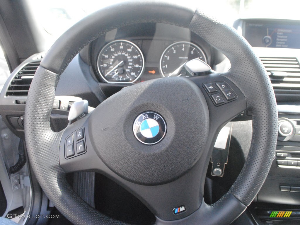 2009 BMW 1 Series 135i Convertible Black Steering Wheel Photo #62245534