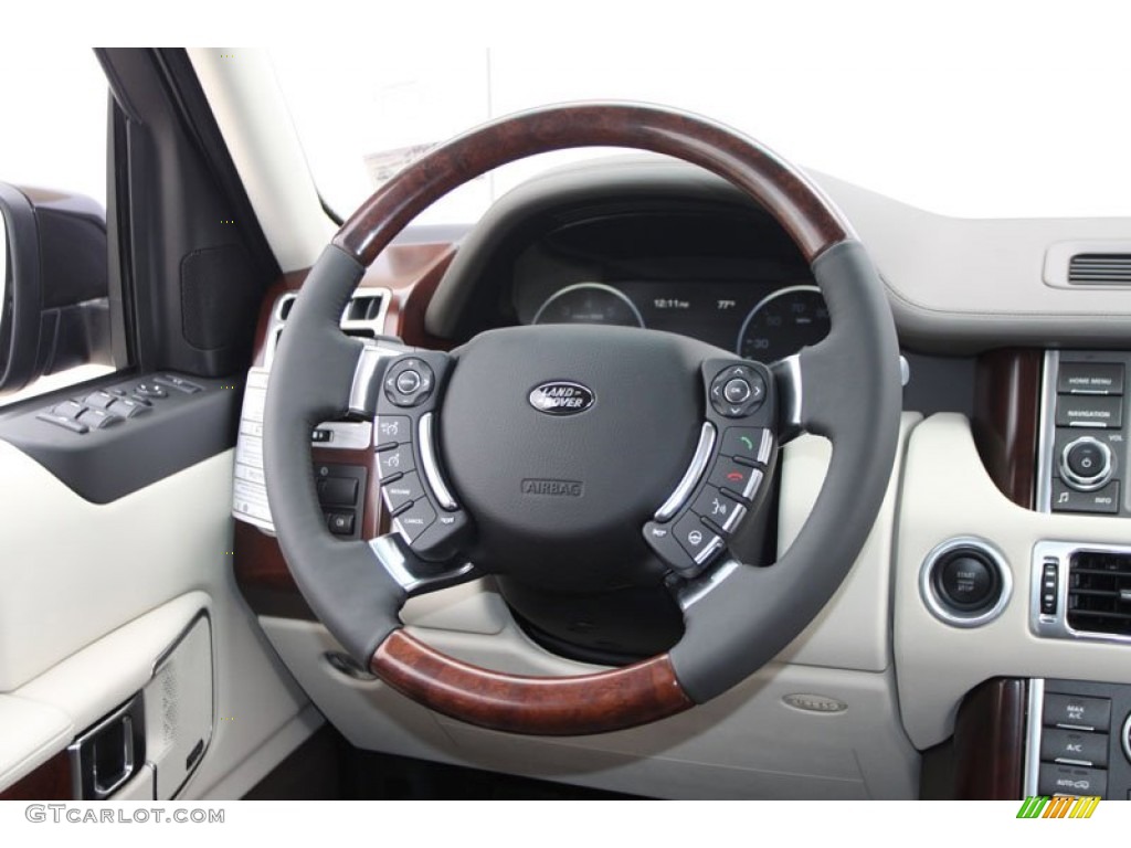 2012 Land Rover Range Rover HSE LUX Duo-Tone Arabica/Ivory Steering Wheel Photo #62247892