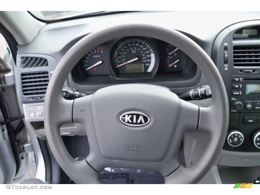 2009 Kia Spectra EX Sedan Gray Steering Wheel Photo #62249401