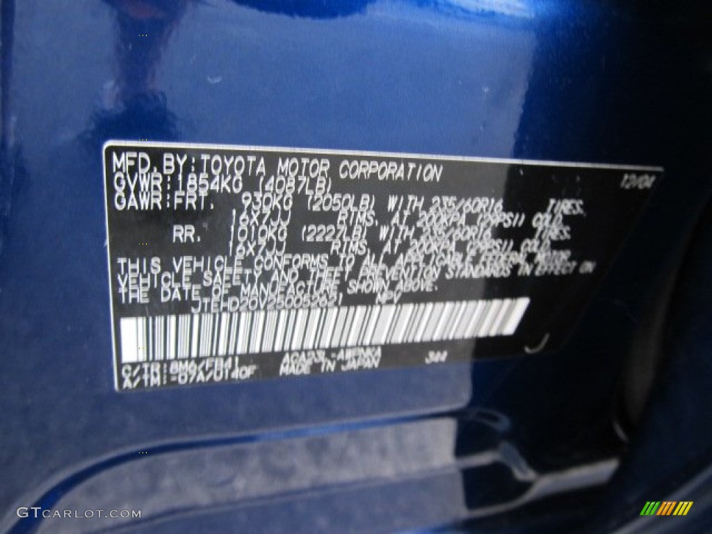 2005 RAV4 4WD - Spectra Blue Mica / Taupe photo #19