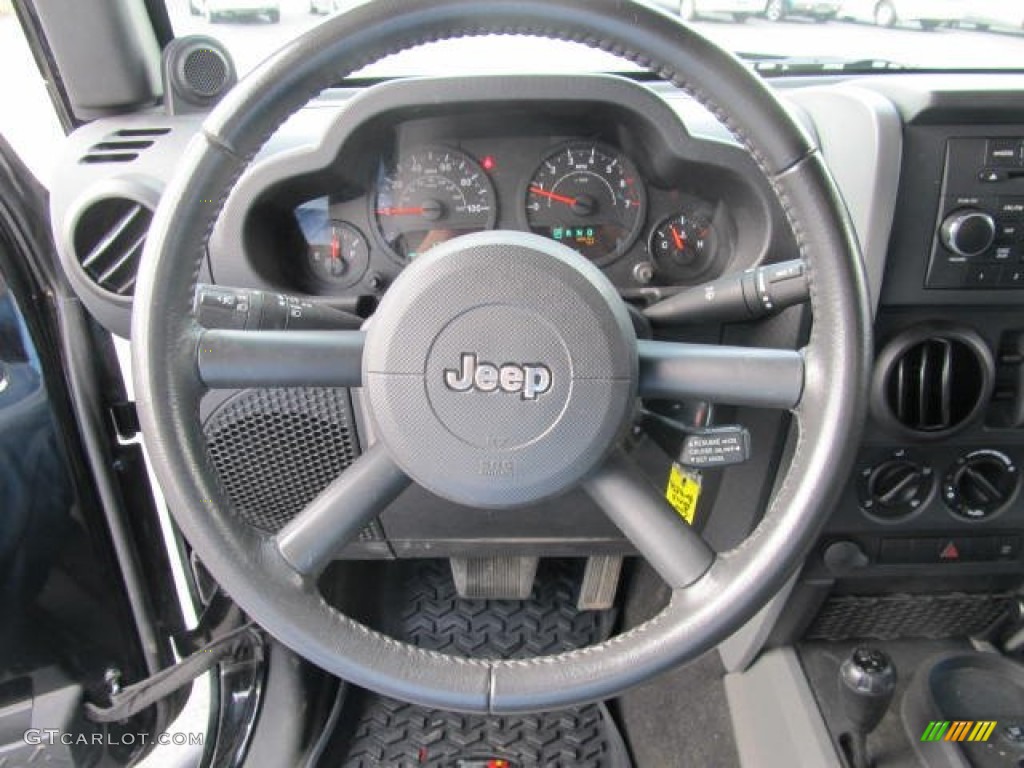2009 Jeep Wrangler Unlimited X 4x4 Dark Slate Gray/Medium Slate Gray Steering Wheel Photo #62252655