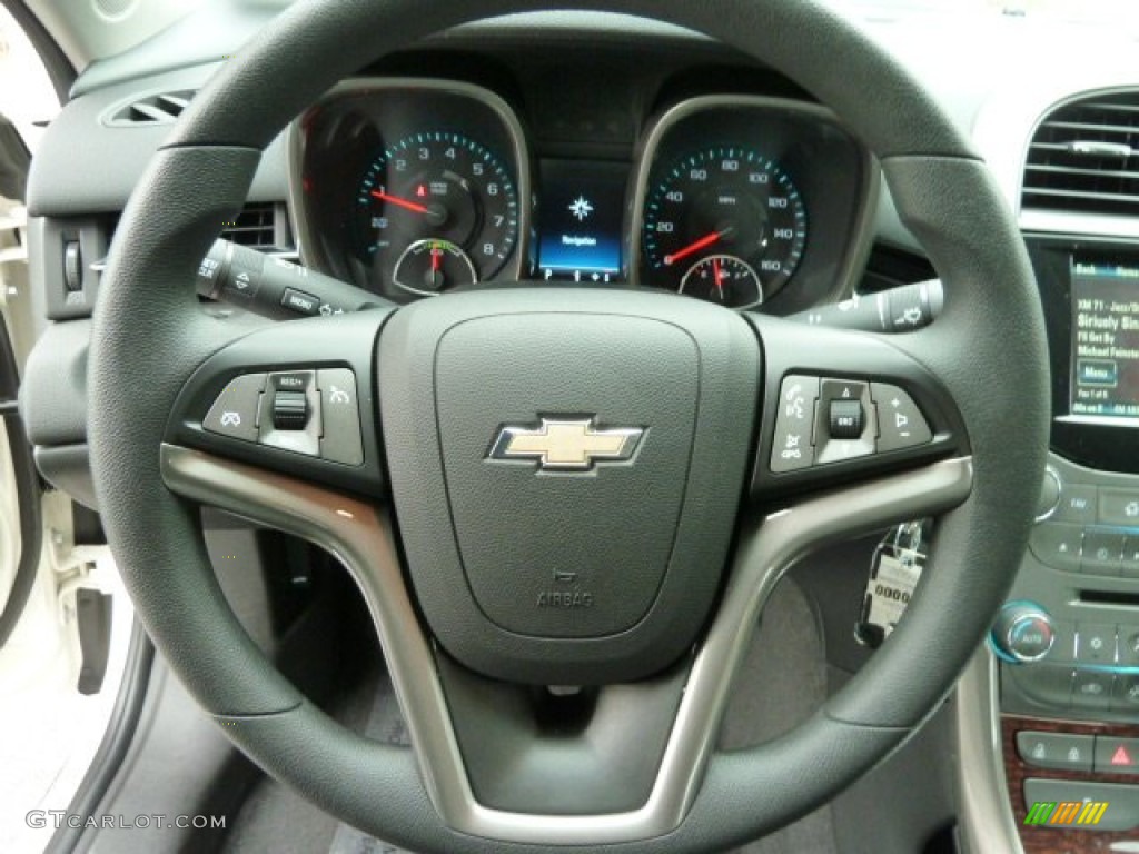 2013 Chevrolet Malibu ECO Jet Black Steering Wheel Photo #62252998