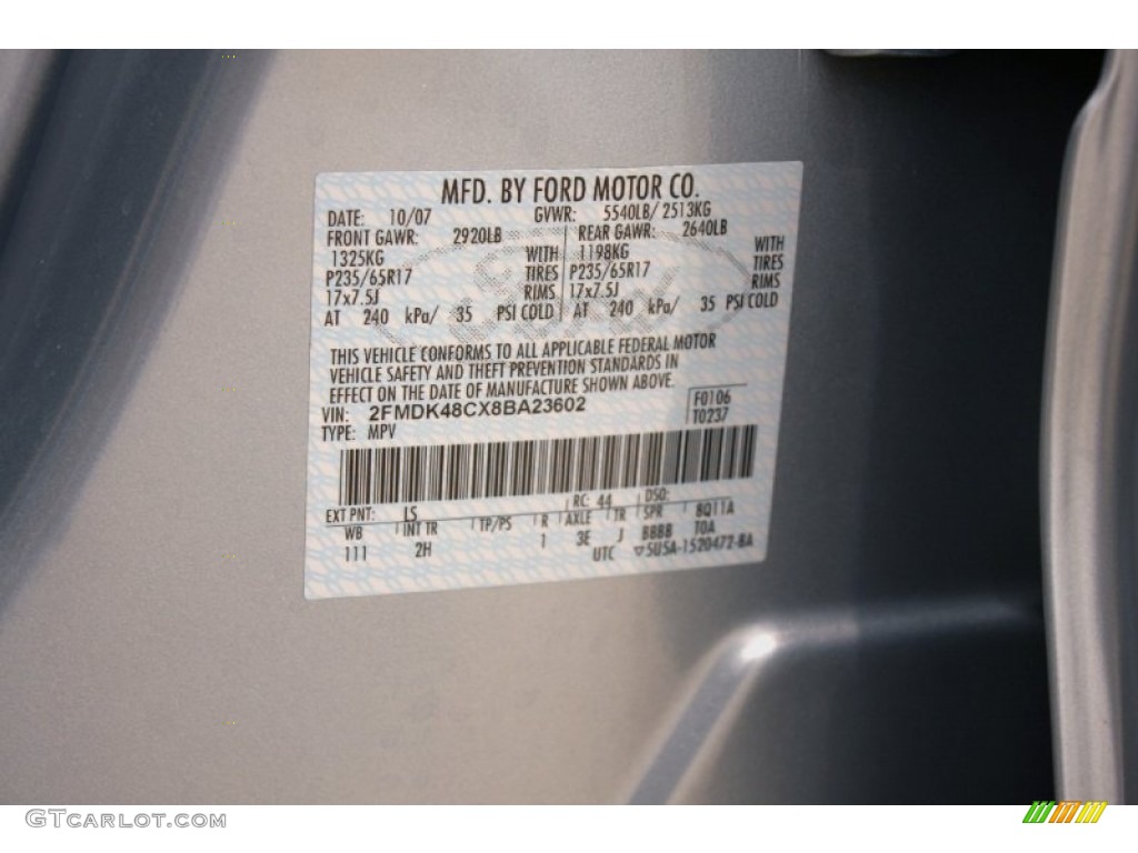 2008 Edge Color Code LS for Light Ice Blue Metallic Photo #62254495