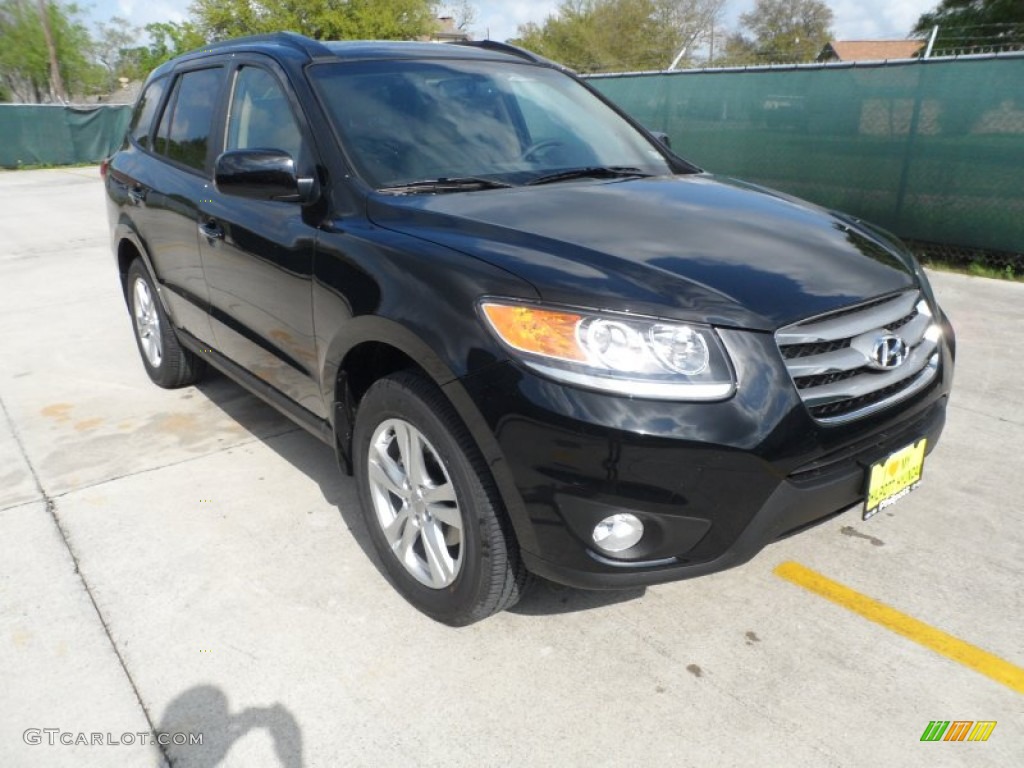 2012 Santa Fe Limited V6 - Twilight Black / Beige photo #1