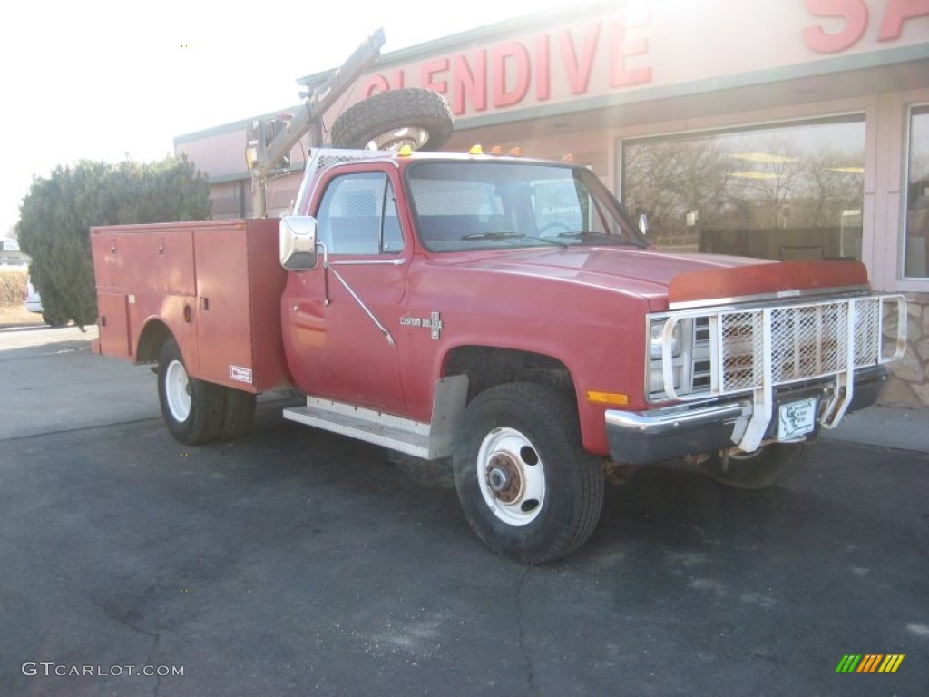 1985 Red Chevrolet C K K30 4x4 Utlity Truck 62244124