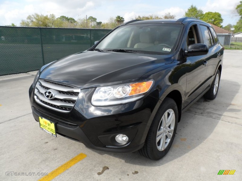 2012 Santa Fe Limited V6 - Twilight Black / Beige photo #7