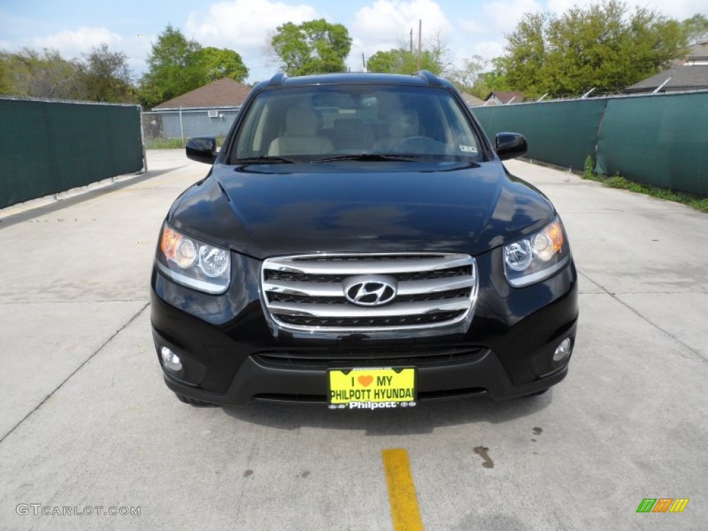 2012 Santa Fe Limited V6 - Twilight Black / Beige photo #8