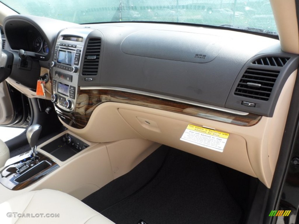 2012 Santa Fe Limited V6 - Twilight Black / Beige photo #14